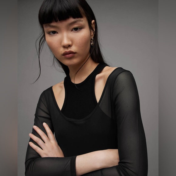 NWOT Nori Double Layered Racer Mesh Bodysuit Size 8 $99 - Picture 3 of 5